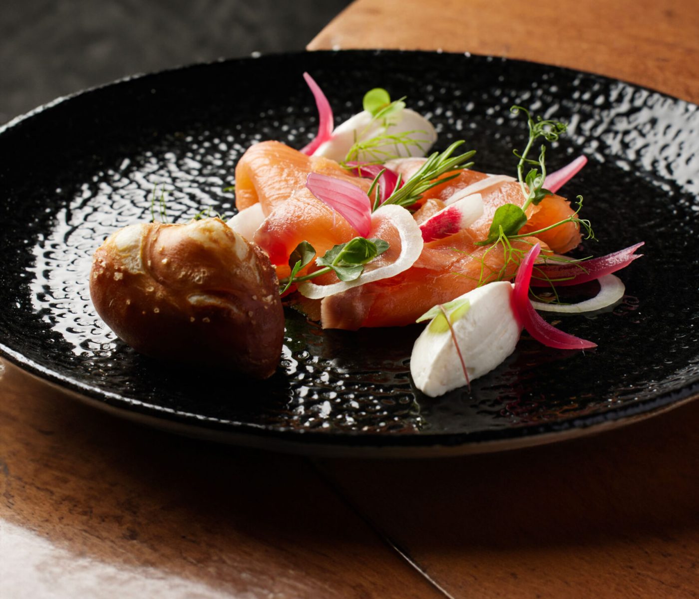 Entrée saumon fumé - Restaurant Les Bugattistes - Dorlisheim, Alsace